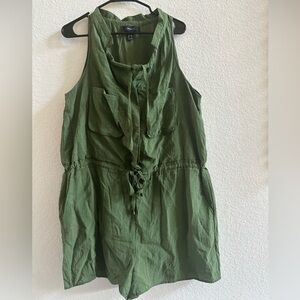 Forever 21 Jumpsuit Romper Halter Top High Waist Olive Green WOMENS SIZE 1X